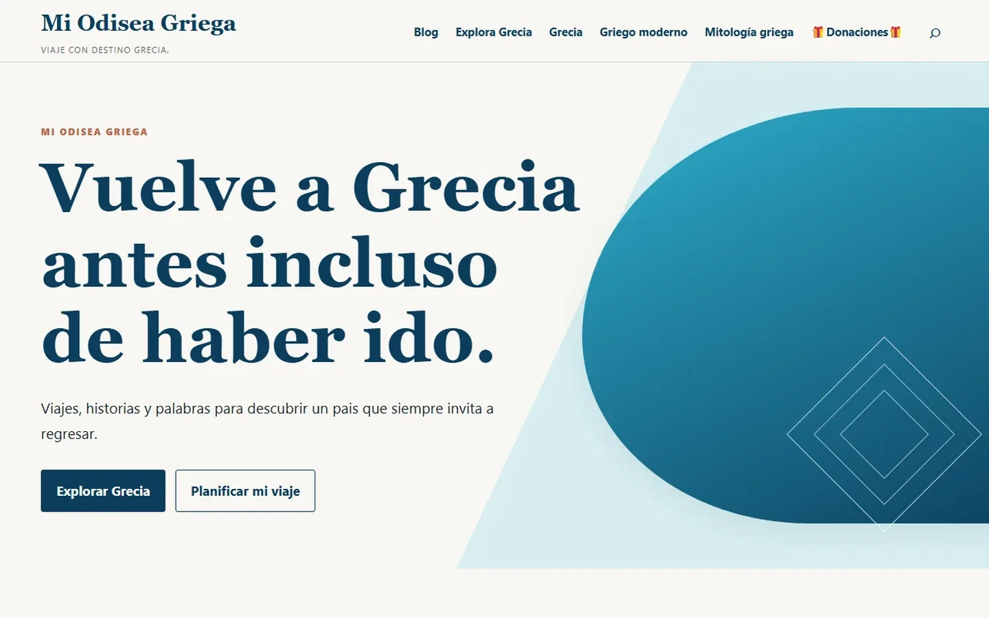 Página principal del blog de viajes y cultura Mi Odisea Griega